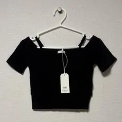 GYDAハーフスリーブカシュクールオフショルTOPS BK - メルカリ