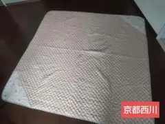 洗いざらしの綿キルティングラグ こたつ下敷兼用・195×195cm