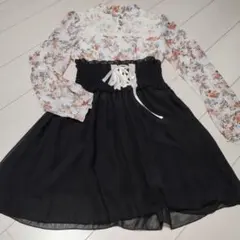 花柄レースアップワンピース グランジ　フェアリー　Y2K 平成　00s ガーリー