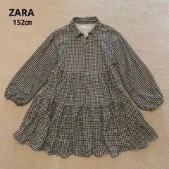 【ZARA】チェック ワンピース 152㎝ ブラック