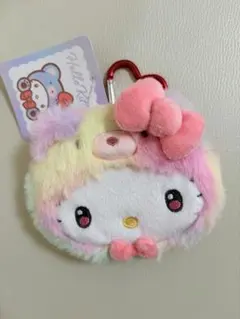 ハローキティ ミニフェイスポーチ レインボー 新品タグ付き