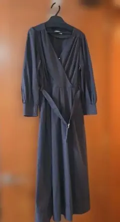 natural couture 長袖シャツワンピース スミクロ