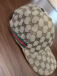 GUCCI GG柄キャンバス ベースボールキャップMサイズ サイドシェリー