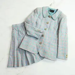 c セットアップ ヴィンテージ 昭和レトロ チェック バブリースーツ 金ボタン
