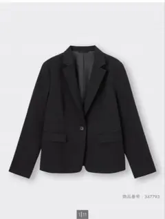 GU ウォッシャブルテーラードジャケット　ブラック