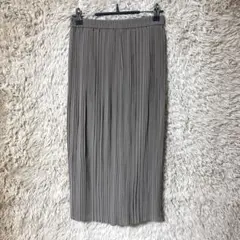 【美品】UNIQLO チャコール　プリーツスカート ひざ丈　S
