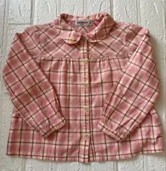 ミキハウス　チェックブラウス　ピンク　110㎝