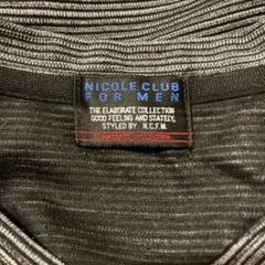 NICOLE CLUB FOR MEN ストライプ Vネック Tシャツ