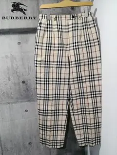 バーバリー ロンドン ノバチェック ワイドテーパードパンツ 13ABR 程度良好