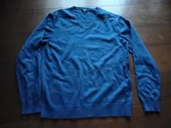 ネイビー Vネックセーター L