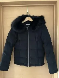 LIPSERVICE ブラック ダウン ジャケット ファー付き コート アウター