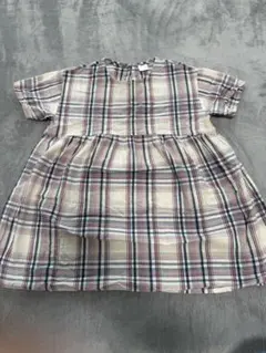チェック柄コットンワンピース 95cm以下