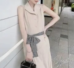 武藤静香ちゃんプロデュース　Rady マーメイドワンピース　ベージュ　フリー