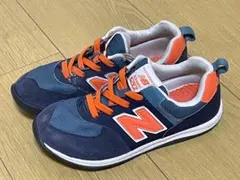 ニューバランス KS574 BOP 紺/オレンジ キッズスニーカー 20.5cm