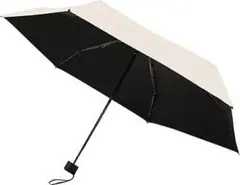 晴雨兼用 折りたたみ日傘 黒とベージュ　UVカット率100%　遮光