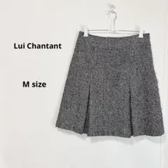 Lui Chantant ツイードタックフレアスカート　M ウール　絹　ブラックのサムネイル
