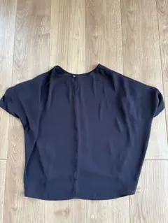ネイビーシフォン ドルマンスリーブ シャツ