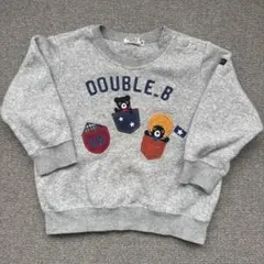 DOUBLE.B クマ刺繍 トレーナー 90