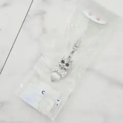 フクロウ ラインストーン キーホルダー