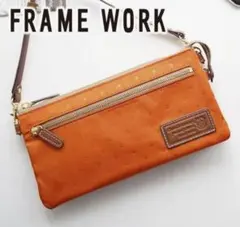 FRAME WORK オレンジ ポーチ