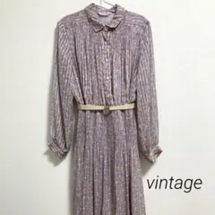 SALE✨昭和レトロ ピンク 花柄 日本製 ワンピース ヴィンテージ