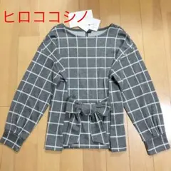 【新品】濃いグレーチェックのリボン付きで細見え効果❤︎別柄も有りのサムネイル