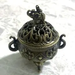 象さんの三つ足香炉 アンティーク風 ブロンズカラー