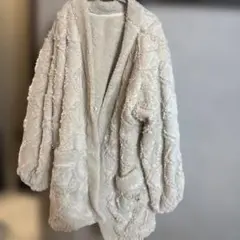 クリーム色 ボアジャケット　コラボ　着用1回