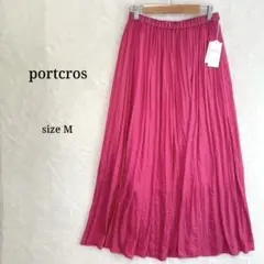 【新品タグ付】portcros ポートクロスプリーツロングスカート ピンク Mのサムネイル