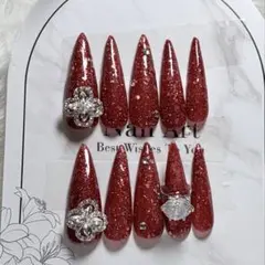 韓国　ギャル　ネイルチップ　ネイル　ロング　スナ系　量産型　y2k ワンホン