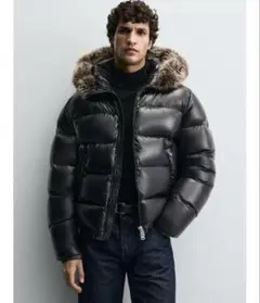 タグ付新品★ZARAの80%ダウン-20%フェザーフーデッドジャケット★Mサイズ