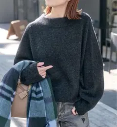 spickandspan ボトルネックドルマンスリーブニット