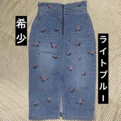 COCO DEAL ココディール デニム スカート 花柄 刺繍 ヴィンテージ風