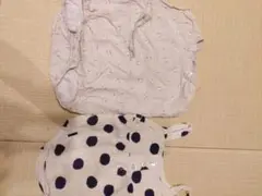 ベビー ロンパース 2枚セット 小花柄＆ドット柄 ナチュラルカラー