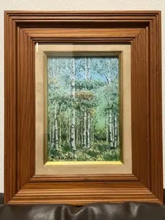 江口徹　油彩画 風景画 ブラウンフレーム 江口徹 油彩画 風景画 ブラウンフレーム - メルカリ