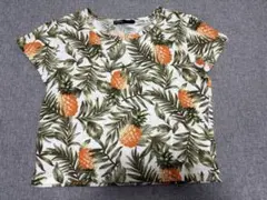 SPINNS パイナップル柄 半袖Tシャツ アロハTシャツ