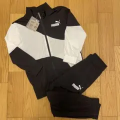 PUMA　プーマ　１３０　ジャージ上下　キッズ　セットアップ　ブラック　黒