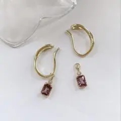 ❤️お得セット❤️ 2way♪ イヤーカフ & カフチャーム　パープルジルコニア