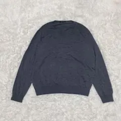 UNIQLO コットン・ナイロン混紡ニットセーター　グレーXL大きめ