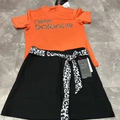 新品未使用　New Balance golf ヒョウ柄リボン付き上下セットアップ