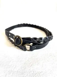 レザーベルト 編み込みデザイン　全長187cm