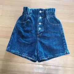 ダークブルー ハイウエストショートパンツ