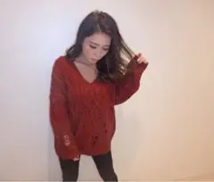 GYDA ケーブルダメージニット