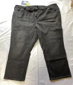 【新品】【送料込み】【ウエスト１４６】スマイルランド　デニムパンツ　ブラックのサムネイル
