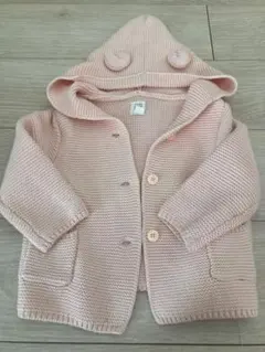 GAP フード付きカーディガン 6-12ヶ月 ピンク