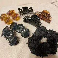 ヘアアクセサリーまとめ売り8点(acca他ブラック系統)