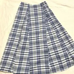 新品タグ　チェック ロングスカート フレア Aライン 春夏 カジュアル FREE