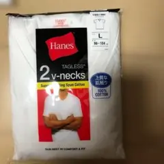 Hanes Vネック Tシャツ 2枚組 ホワイト Lサイズのサムネイル