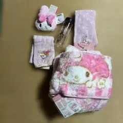 サンリオ⭐︎マイメロディ⭐︎パスケース&フェンスタオル＆水筒＆クッション毛布⭐︎5点S