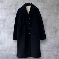 HUMAN WOMAN ウール　カシミア混　ネイビー　チェスターコート